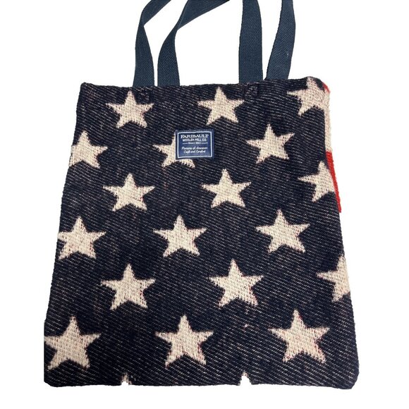 Faribault Woolen Mill Co Wool Tote Bag American Flag Stars & Stripes Patriotic - Picture 1 of 7